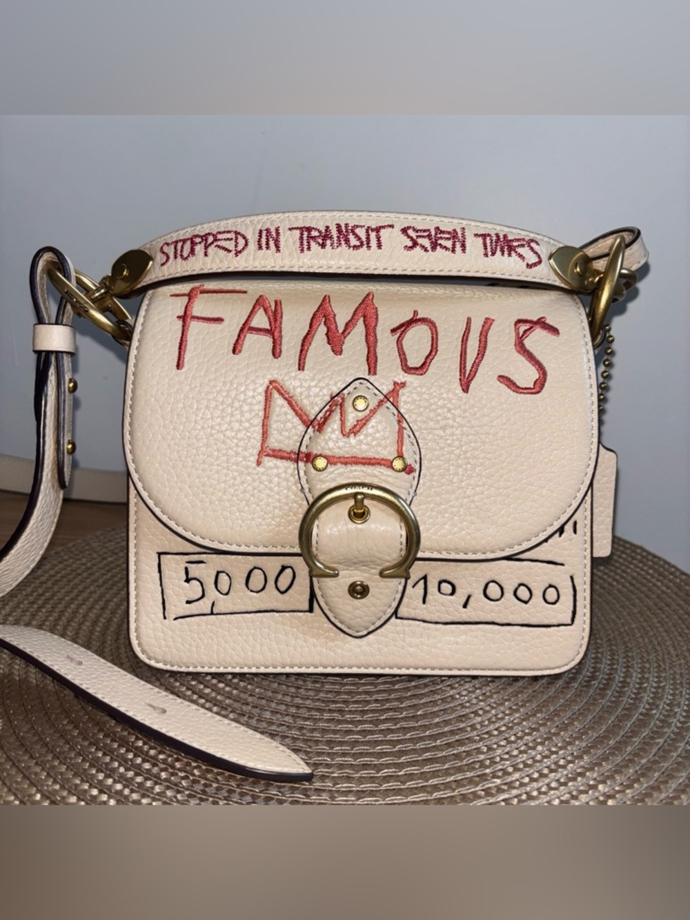 COACH Bag  Basquiat Collaboration Shoulder Bag Leather Womens 6892 Crossbody